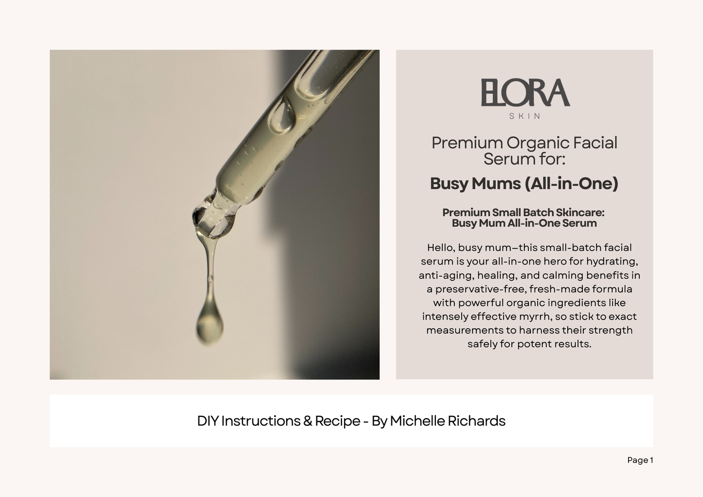 Premium Organic DIY All-in-One Facial Serum Recipe for Busy Mums