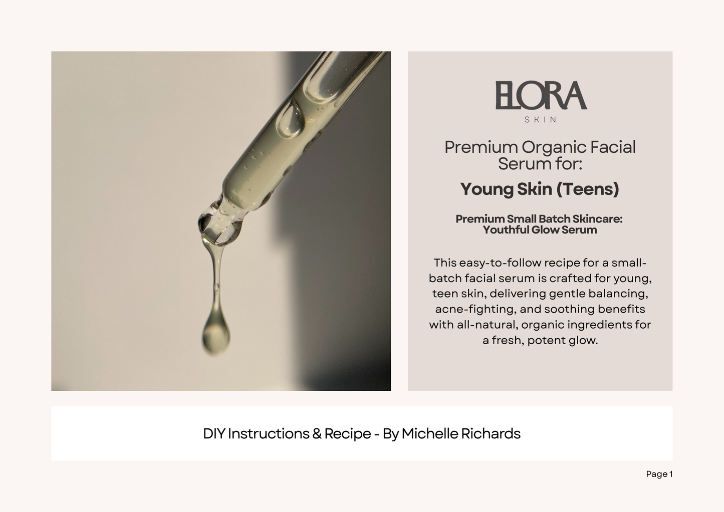 Premium Organic DIY Facial Serum Recipe for Young Skin - Youthful Glow
